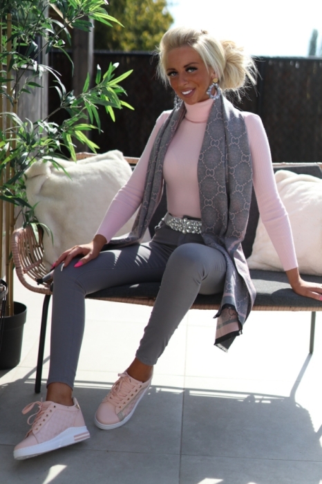 Sjaal grey/pink