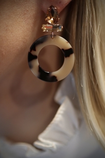 earings brown/créme