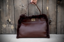 handbag leatherlook brown