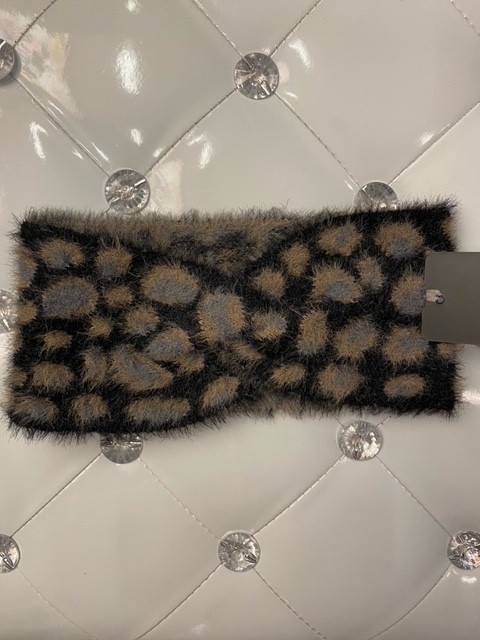 hairband black beige leo