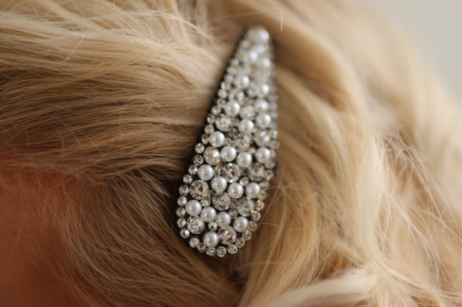 pince a cheveux perle/strass