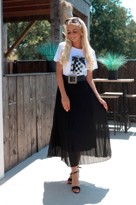 Lange rok zwart K Charo trendy dames en kinderkleding