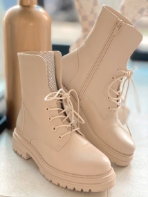 boots beige strass