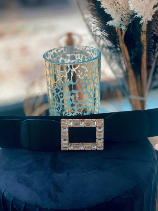 ceinture noir/gold strass