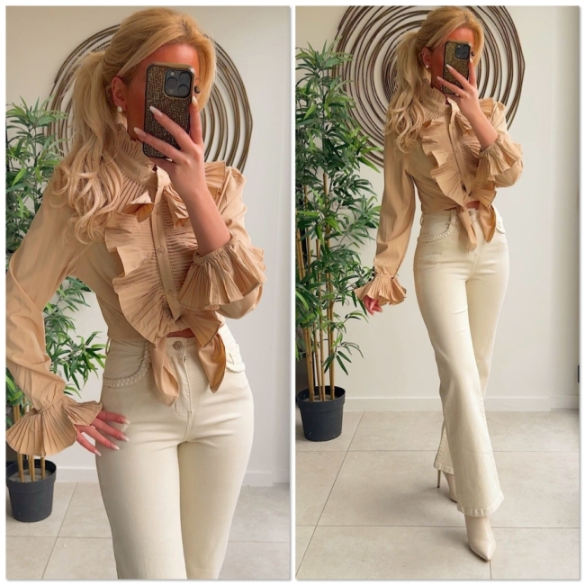 blouse beige frull