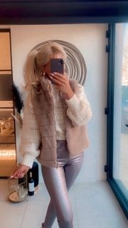 gillet taupe teddy