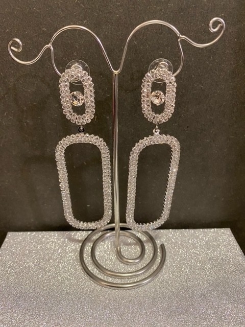 oorbellen silver strass