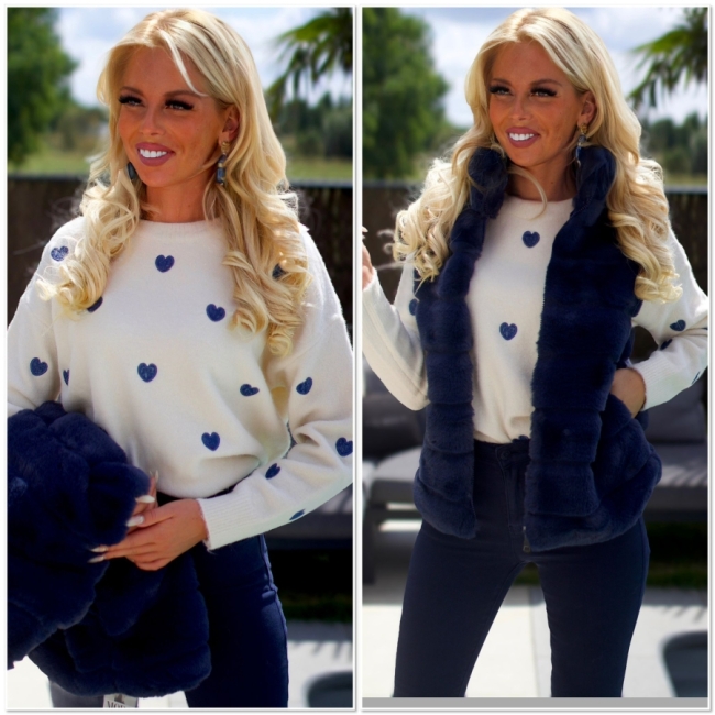 gillet blauw teddy