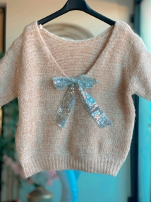 pull beige/bow paillets