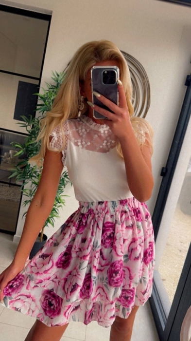 skirt pink flowers