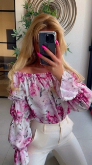 blouse flowers pink
