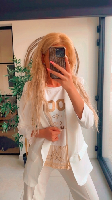 blazer wit/opgestropte mouw