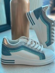 sneaker wit/blauw