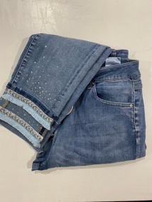 pantalon jeans paillets/strass