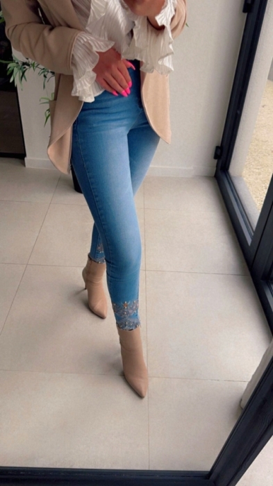 pantalon jeans perle