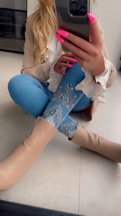pantalon jeans perle