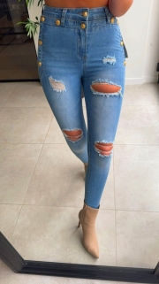 pants jeans cracks/botton