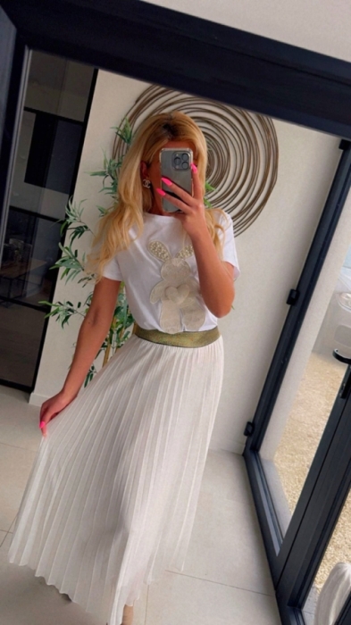 long skirt white/gold