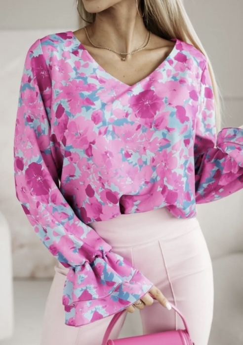 blouse lightblue/tutti frutti fleurs