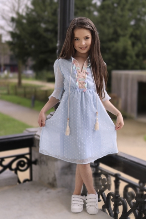 Dress light blue Bohemian