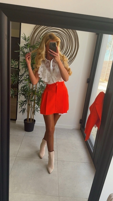 skirt orange/white