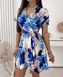 robe bleu fleurs