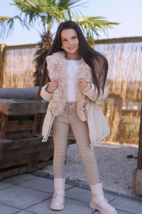 Veste creme fake fur