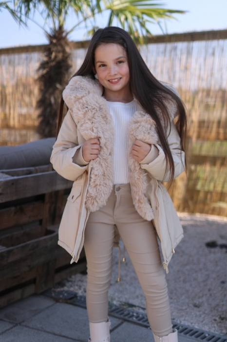 Veste creme fake fur