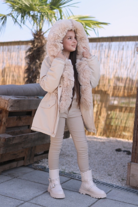 Veste creme fake fur