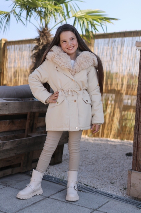 Veste creme fake fur