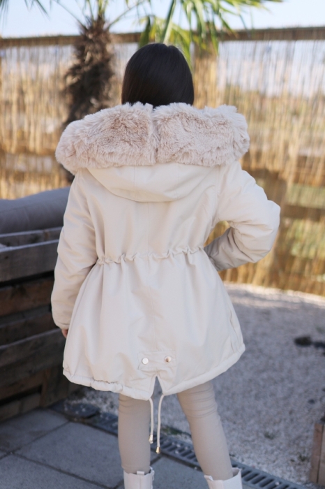 Veste creme fake fur
