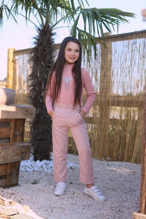 Pull Pink heart strass