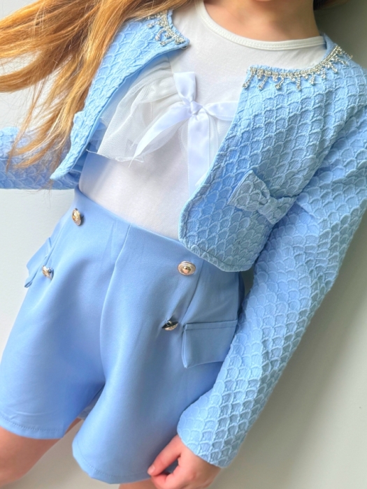 t-shirt white side/bow