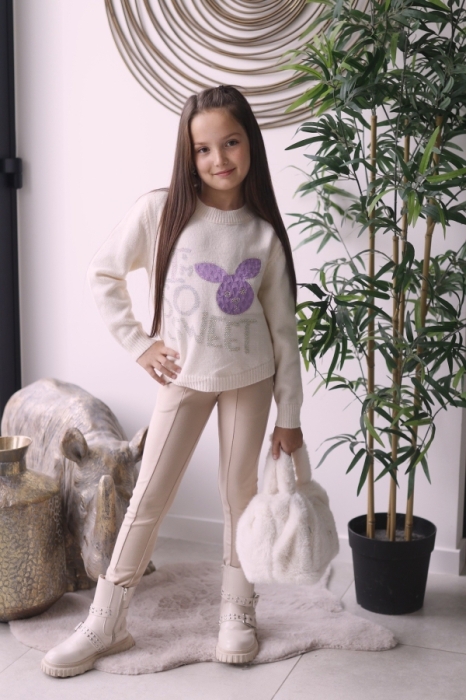 Pull creme lapin