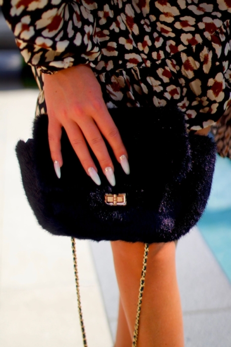 Bag Black gold teddy