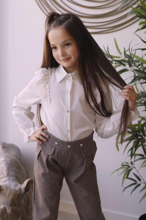 Broek Beige strass