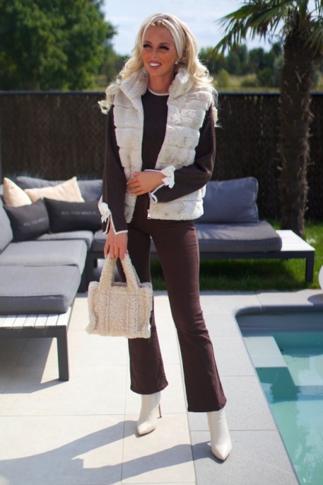 Gillet teddy long creme