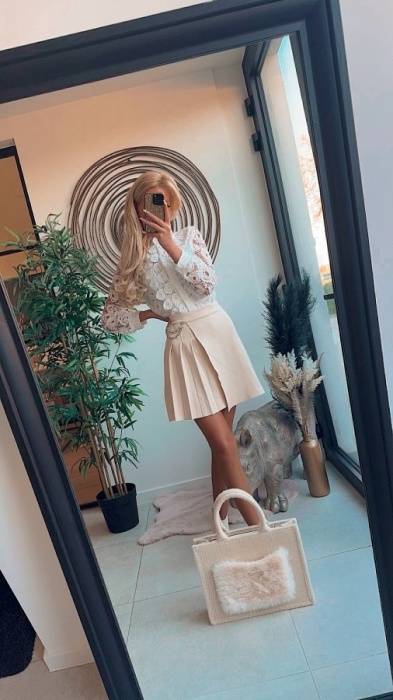 Jupe creme silver