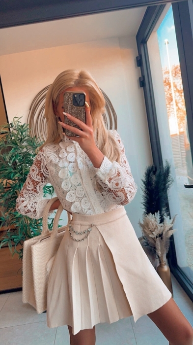 Jupe creme silver