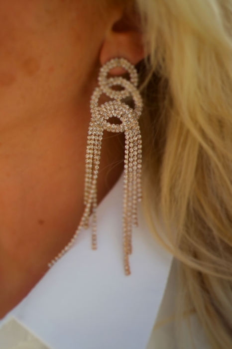 Oorbellen gold strass