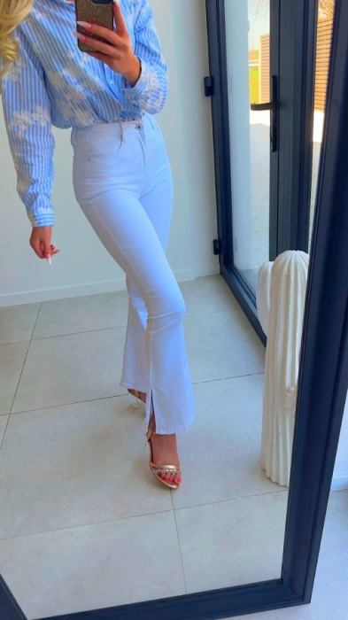 pantalon Flare blanc