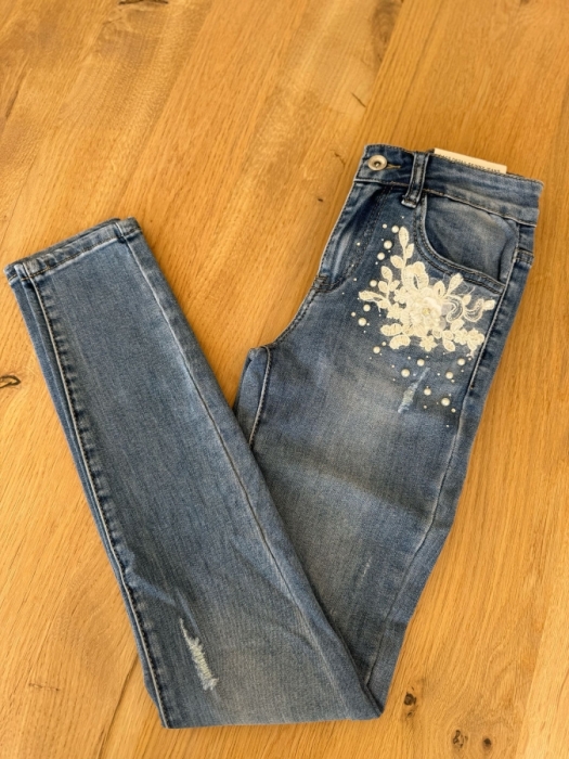 Jeans perle blanc 