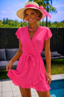 Robe court Fushia frull 