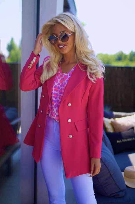 Blazer fushia botton