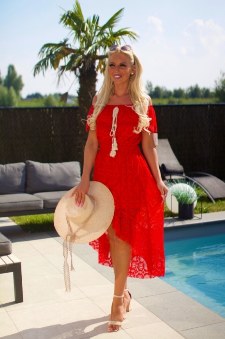 Robe rouge bohème 