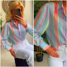 Bloes mouw blauw multi fluo 