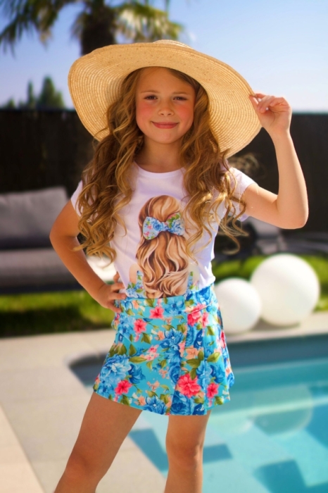 Set short t shirt bleu 