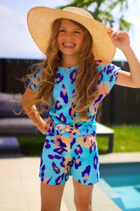 Set t shirt short blauw leoo