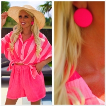 Oorbellen fushia fluo