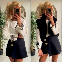 Pull crème bow leoo